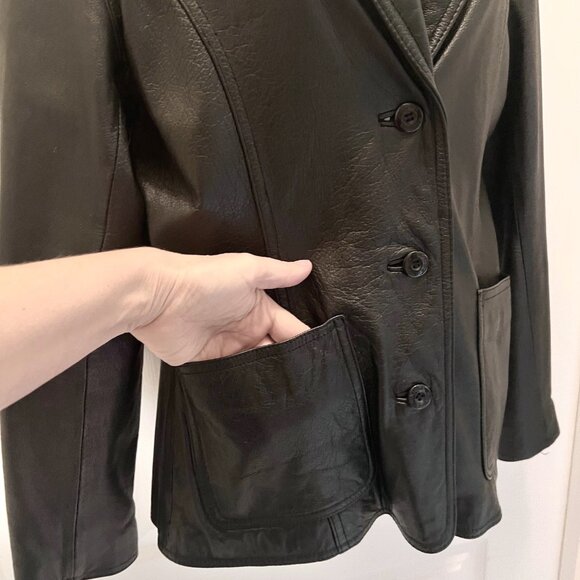 Wilson's Leather Maxima Women's Vintage Black Jacket/Blazer-Size Med.-Casual - Picture 5 of 16